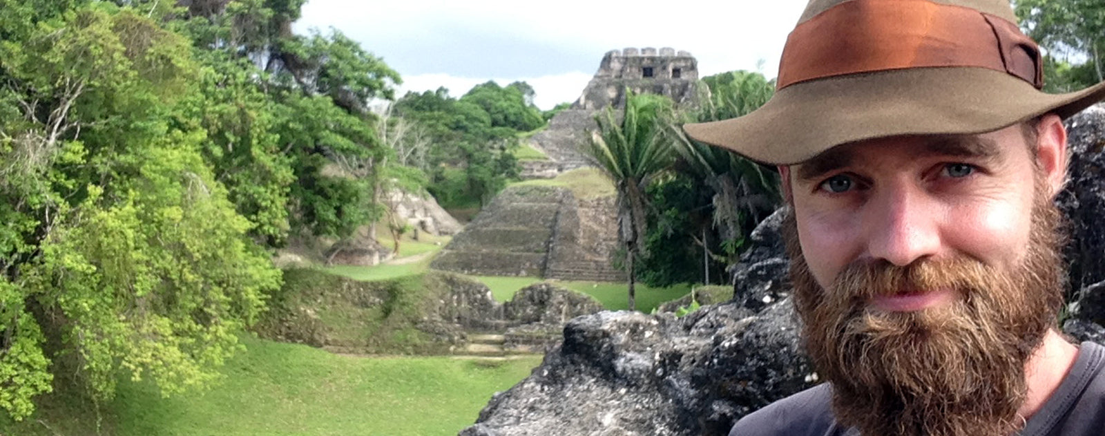 Thor at Xunantunich Mayan ruins in Belize