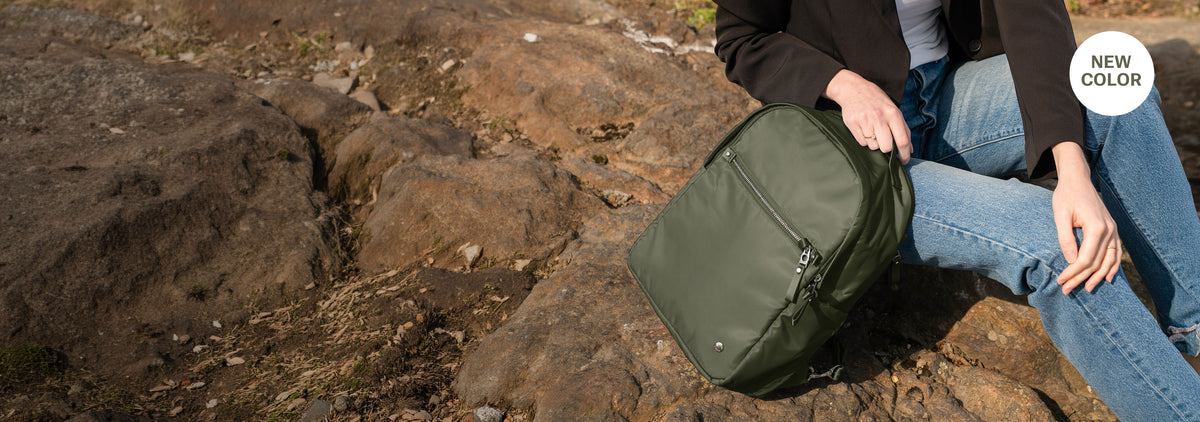 THE PACSAFE W COLLECTION, NOW IN OLIVE