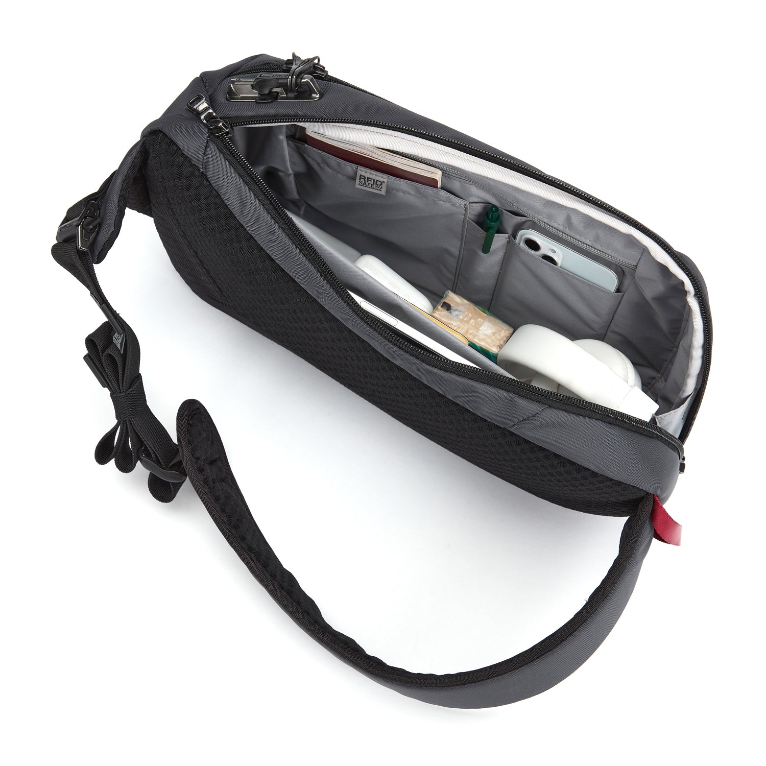 【美品】pacsafe Vibe325 ECONYL sling pack Pacsafe Vibe 325 Sling Pack- Jet Black - Just Bags Luggage
