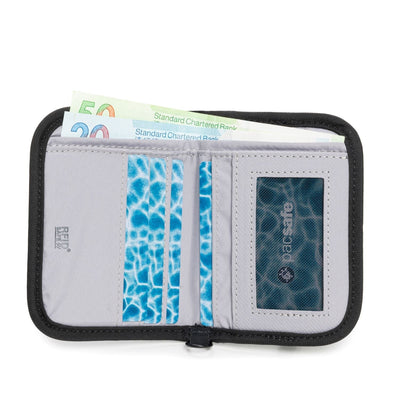 Pacsafe® RFIDsafe™ V50 RFID blocking compact wallet (lifestyle)