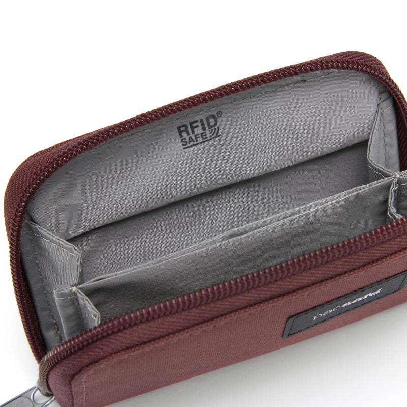 Pacsafe® RFIDsafe™ RFID blocking card wallet, Garnet Red