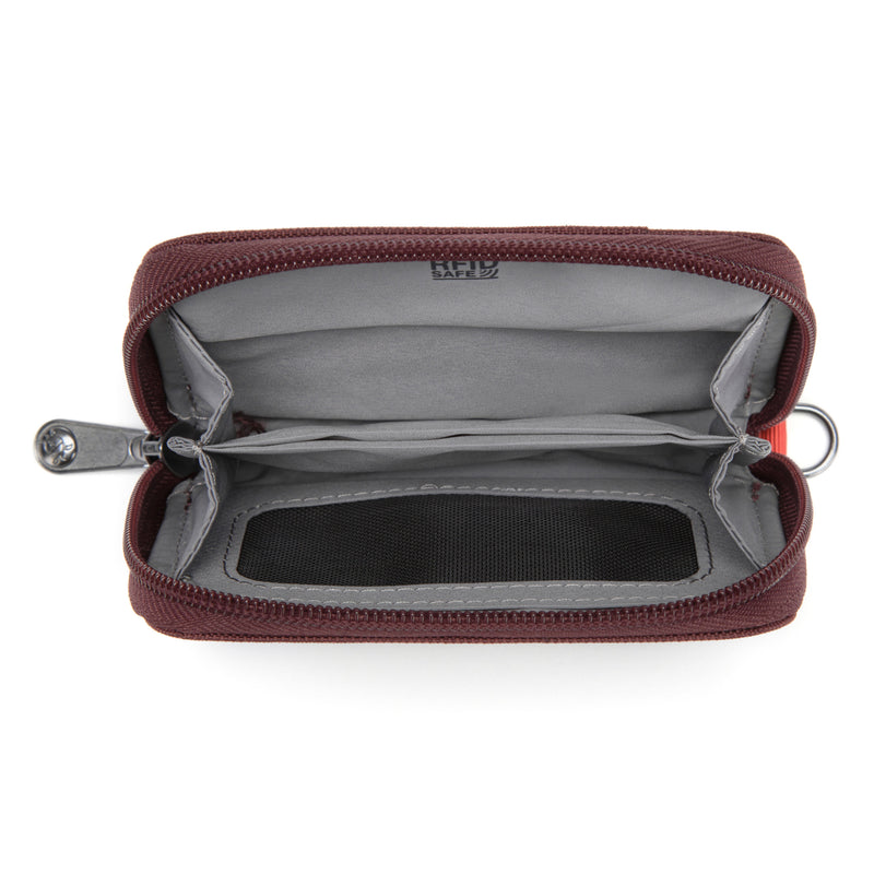 Pacsafe® RFIDsafe™ RFID blocking card wallet, Garnet Red