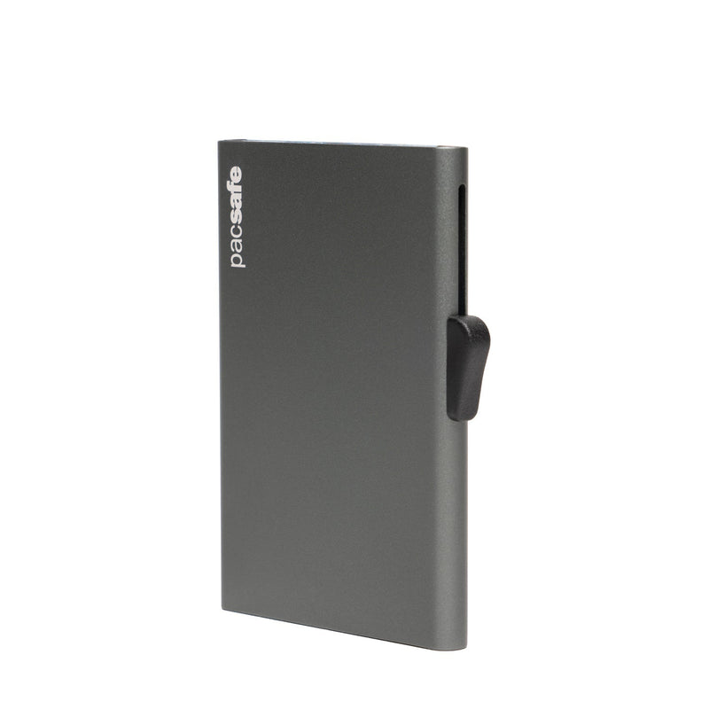 RFIDsafe® RFID blocking aluminum slider wallet, Dark Grey