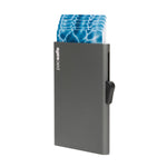 RFIDsafe® RFID blocking aluminum slider wallet, Dark Grey