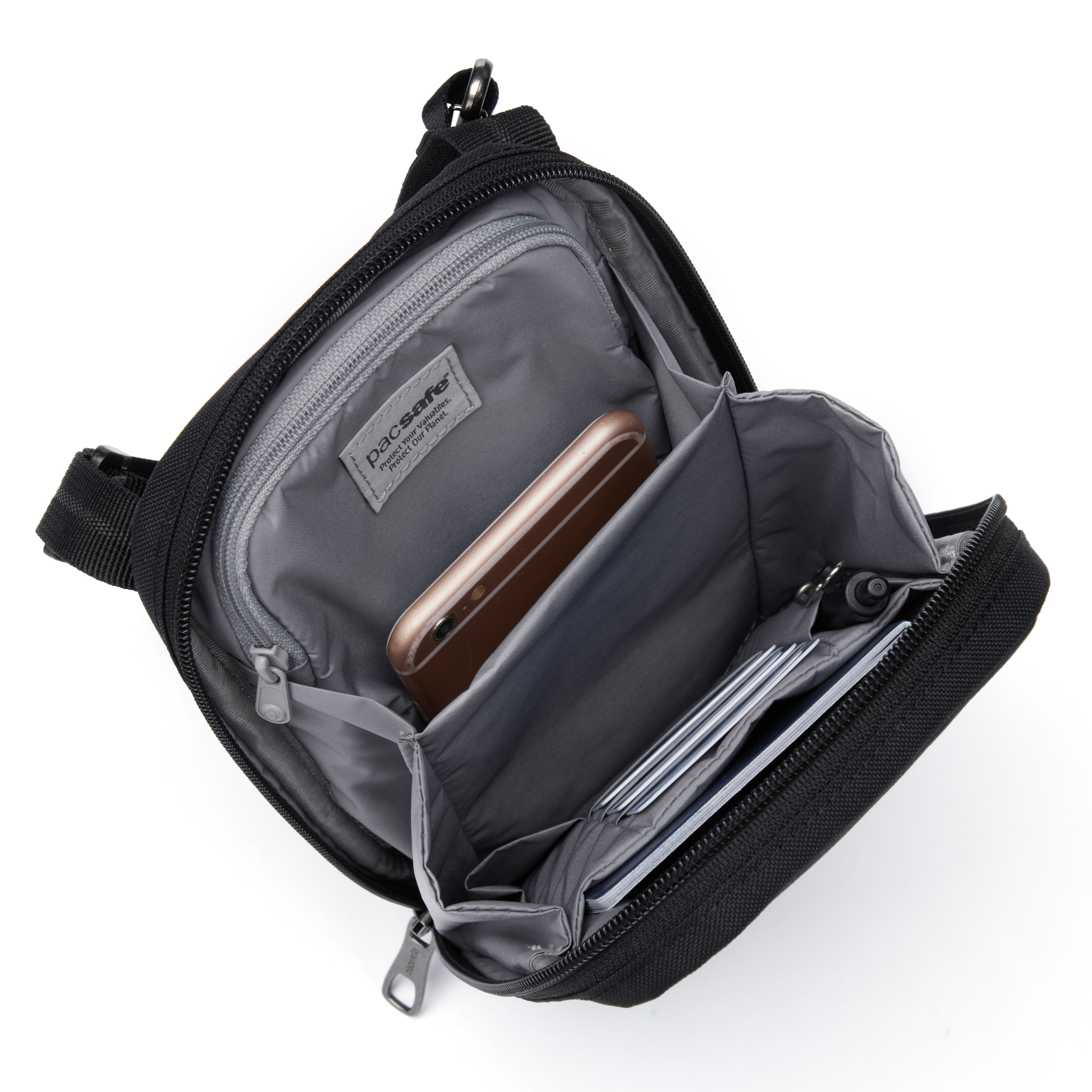 Pacsafe® RFIDsafe™ RFID blocking tech crossbody | Pacsafe