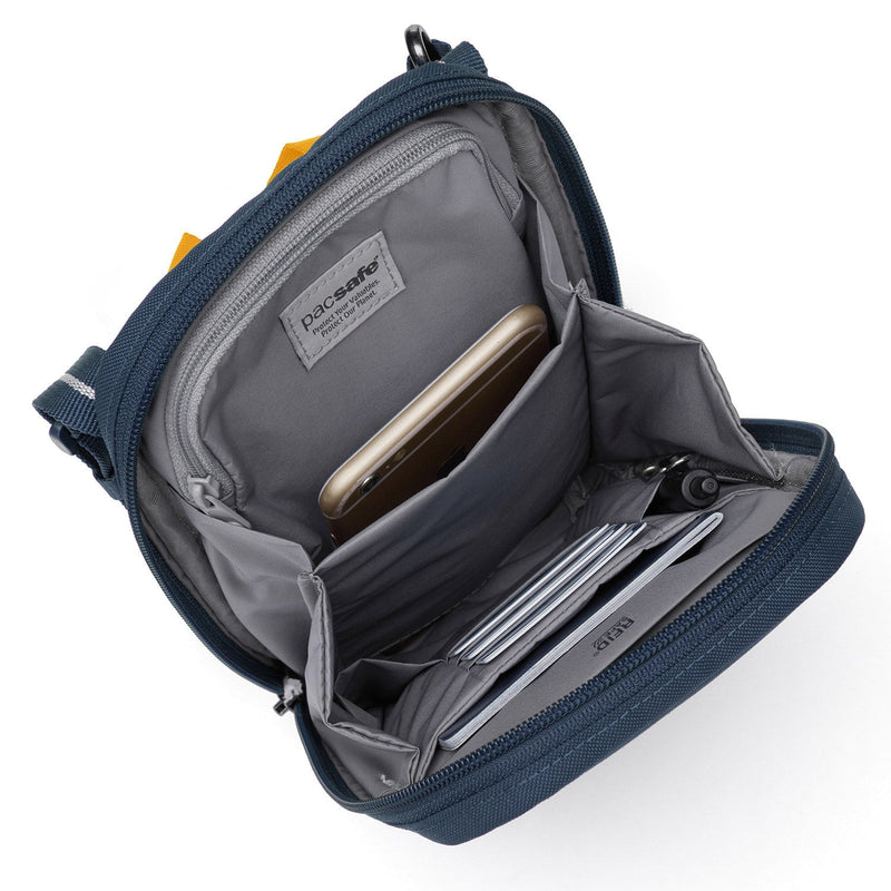 Pacsafe® RFIDsafe™ RFID blocking tech crossbody, Coastal Blue