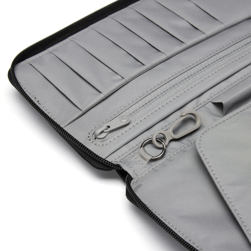 Pacsafe® RFIDsafe™ RFID blocking travel wallet, Jet Black