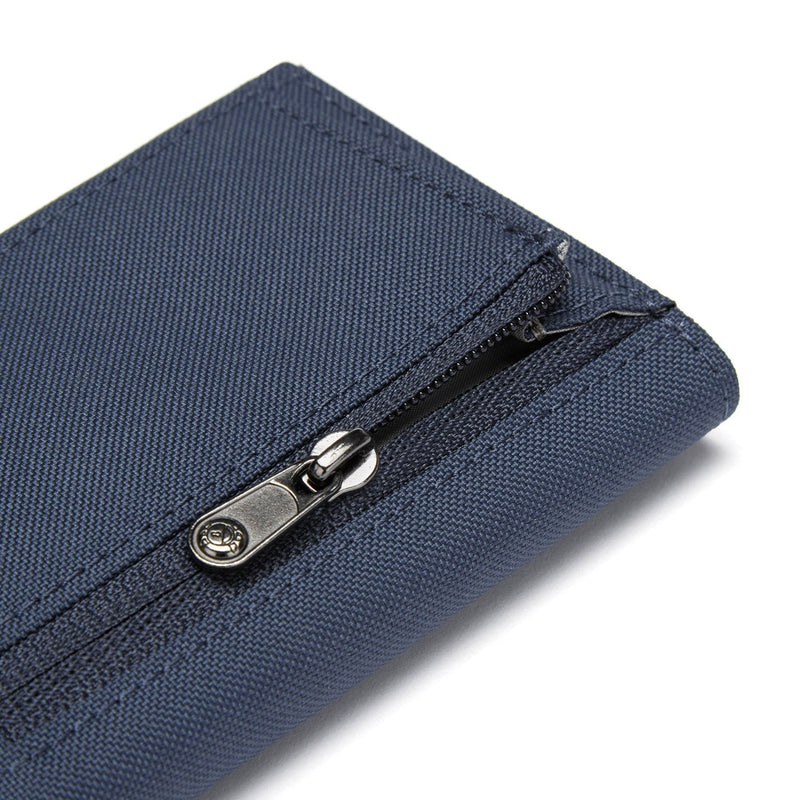 Pacsafe® RFIDsafe™ RFID blocking trifold wallet, Coastal Blue