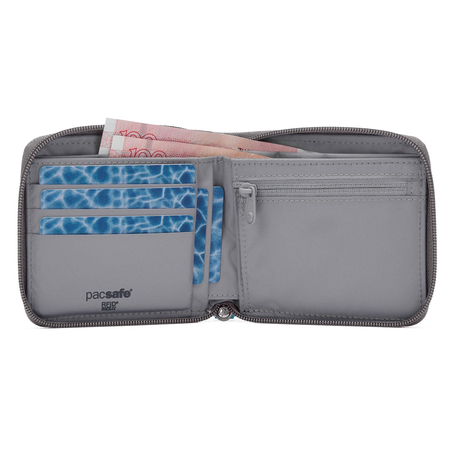 Pacsafe® RFIDsafe™ RFID blocking zip around wallet